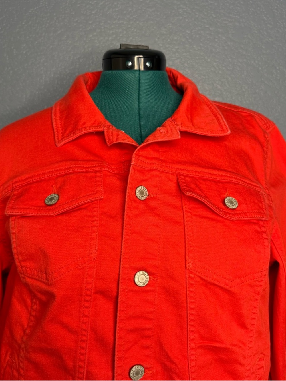 Talbots Bright Red Utility Jacket Structured Button Front Layer Size XL - Picture 3 of 13